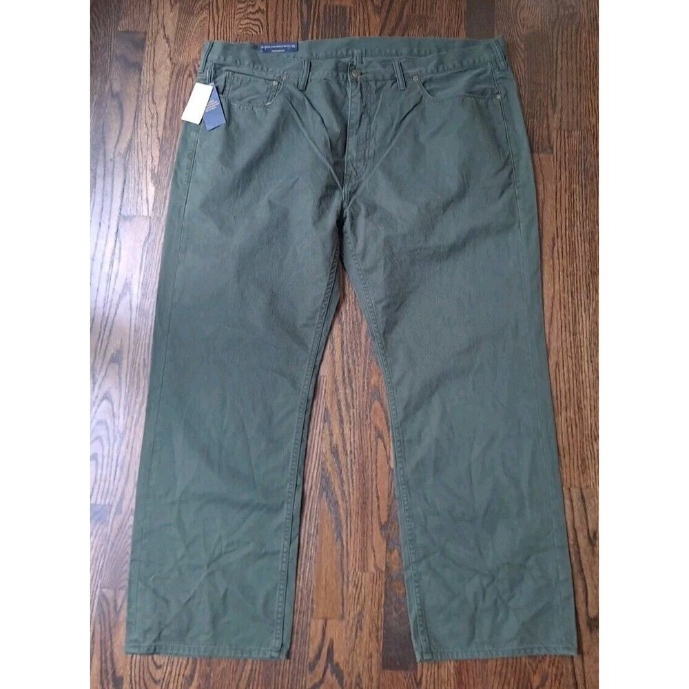 New Polo Ralph Lauren Pants Mens 46B X 30 Big Green Chino Classic Fit Cotton